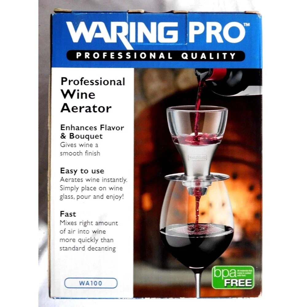 Waring Pro Professional Wine Aerator-Brushed Stainless Accent-New in Box